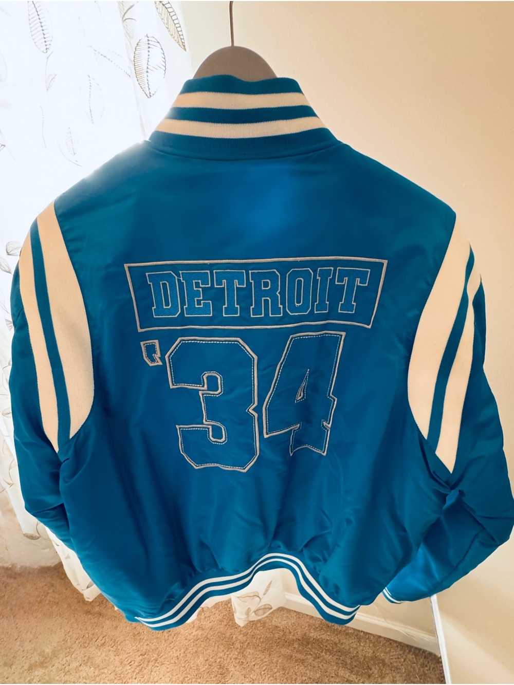Detroit Lions Women’s Satin Varsity Jacket
